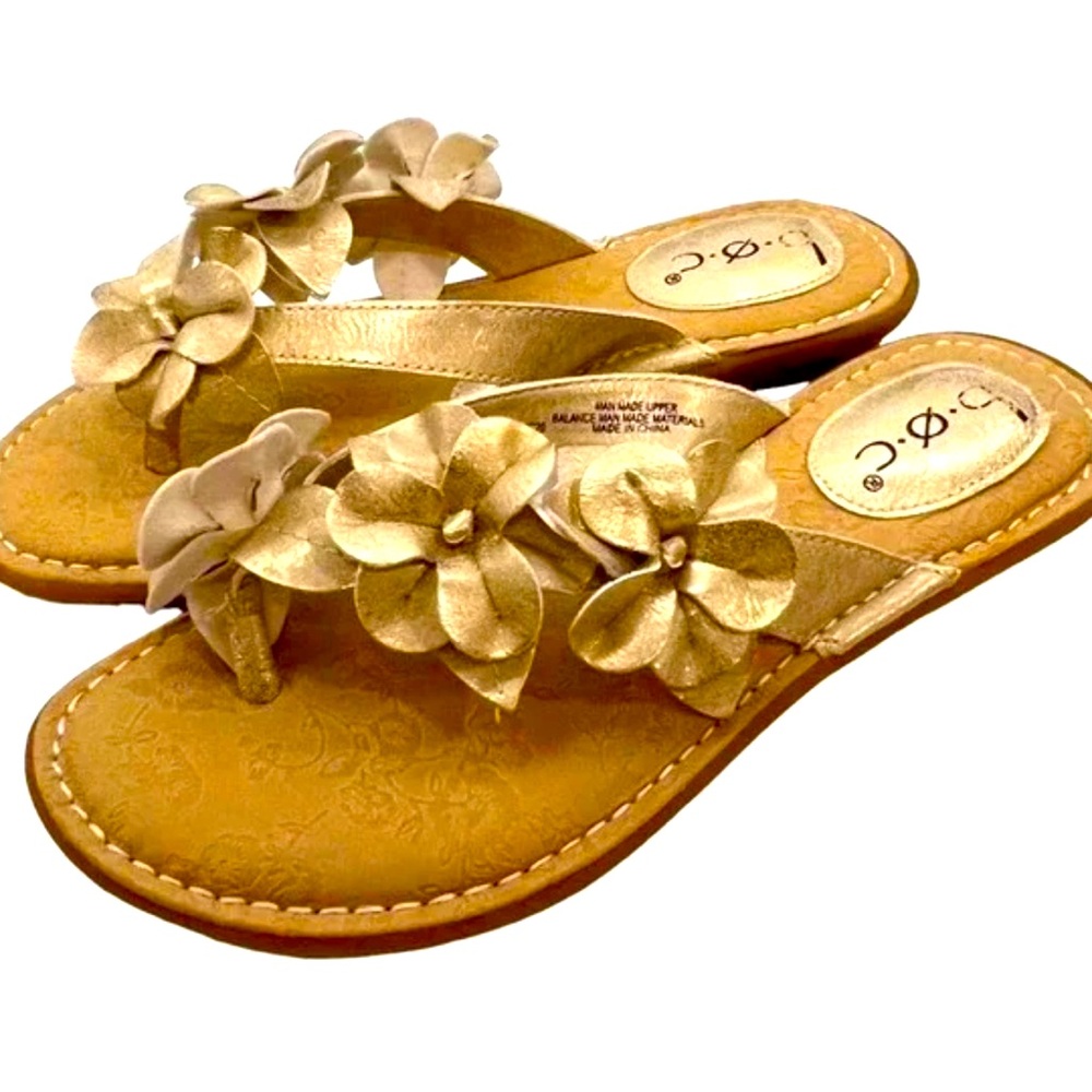 boc Gold Floral Sandals